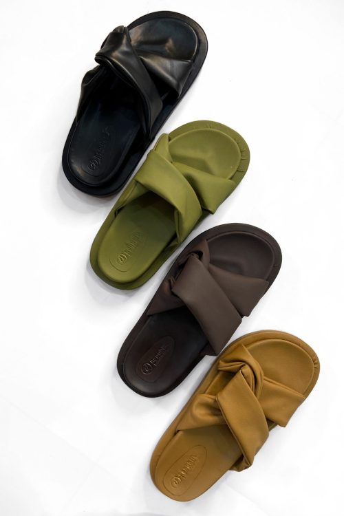 AISE Platform Leather Slippers